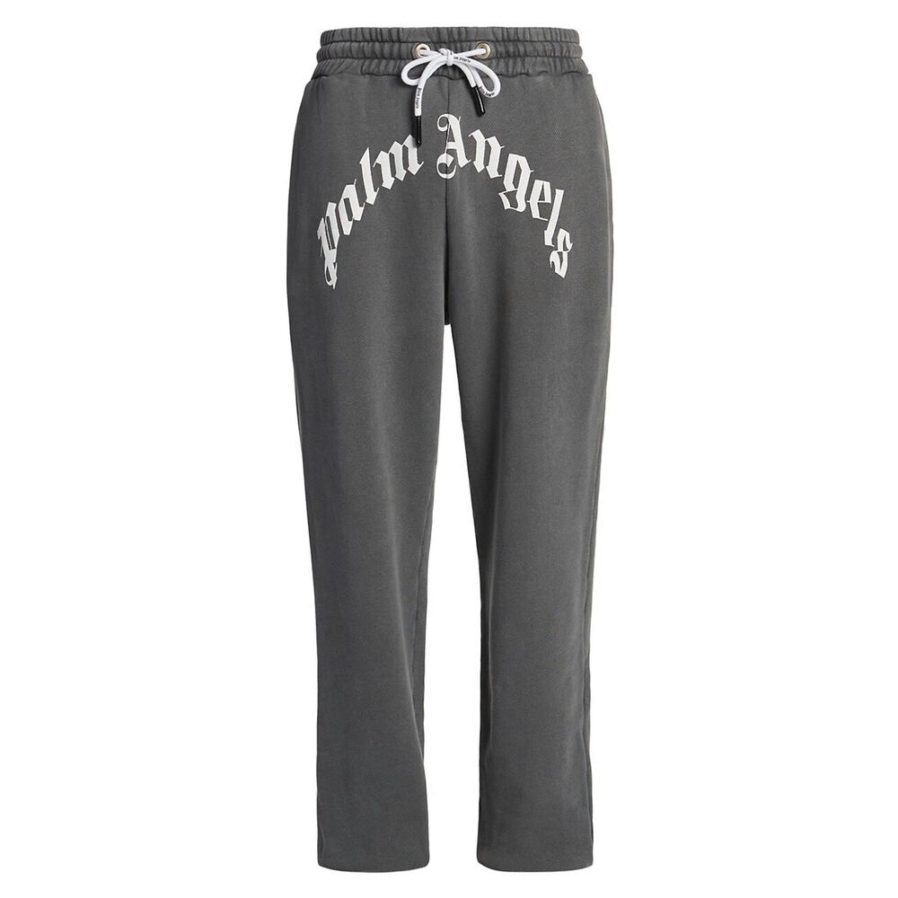 Palm Angels Charcoal Gray Logo Sweatpants